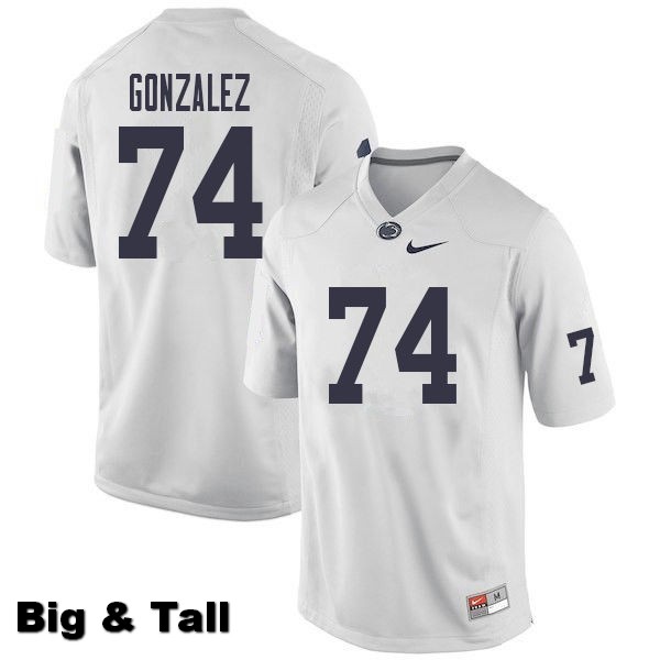 NCAA Nike Men's Penn State Nittany Lions Steven Gonzalez #74 College Football Authentic Big & Tall White Stitched Jersey STL8198YI